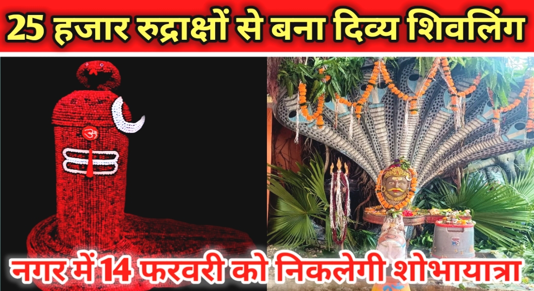 महाशिवरात्रि विशेष: 25 हजार रुद्राक्षों का अद्भुत शिवलिंग, मंडला में शोभायात्रा 14 फरवरी को